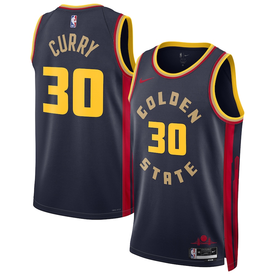 Men Golden State Warriors #30 Stephen Curry Nike Navy City Edition 2024-25 Swingman Player NBA Jersey->->NBA Jersey